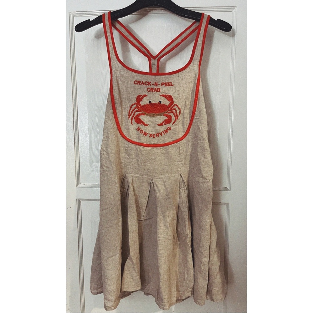 Anthropologie / Celandine Crab Shack Bib Linen Blend Mini Dress - Picture 4 of 6